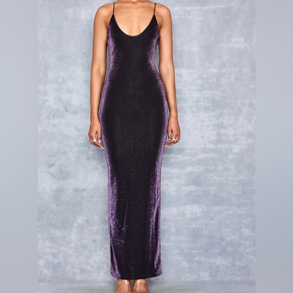 Mistress Rocks Dresses & Skirts - Mistress Rocks “CHA CHA” purple sparkle maxi dress -Size L
